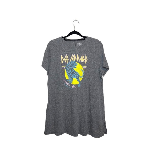Lane Bryant Heather Gray Def Leopard Graphic Band Tee 1X Women’s - Picture 10 of 10